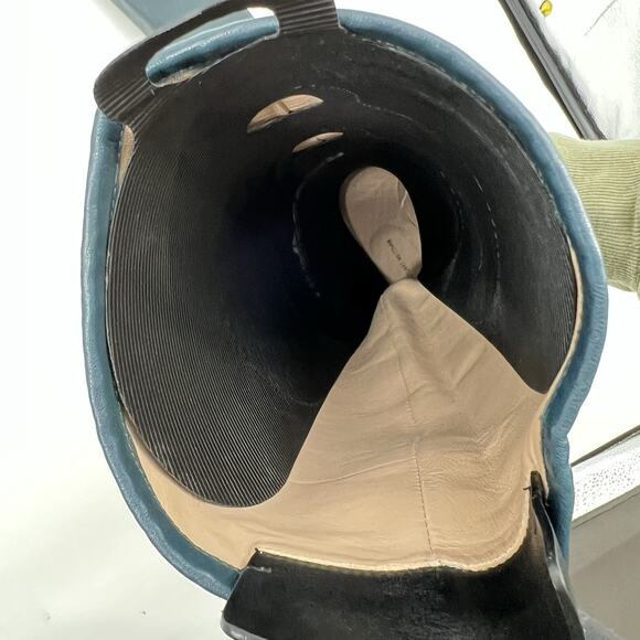 Stuart Weitzman Charlie Leather Knee-High Heeled Boots Women's 6.5 Green EUC - Picture 11 of 15